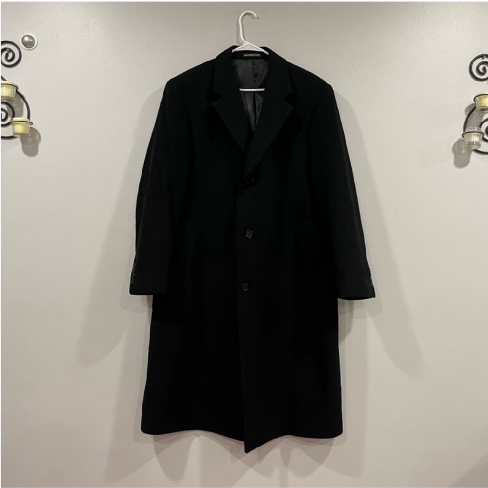Calvin Klein Black Long Trench Coat 42 R
